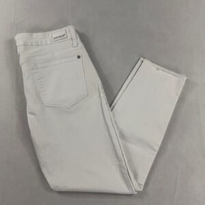 Judy Blue White Skinny Jeans with Frayed Ankle